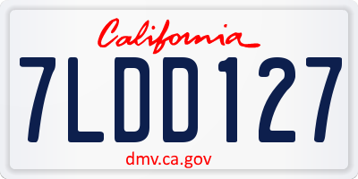 CA license plate 7LDD127