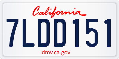 CA license plate 7LDD151