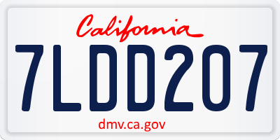 CA license plate 7LDD207