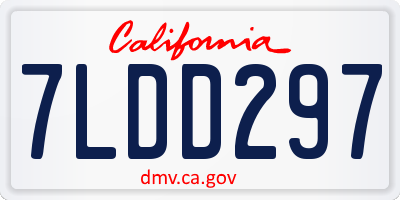 CA license plate 7LDD297