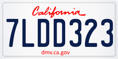 CA license plate 7LDD323