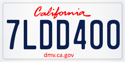 CA license plate 7LDD400