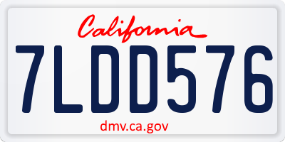 CA license plate 7LDD576