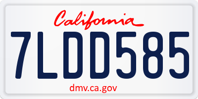 CA license plate 7LDD585