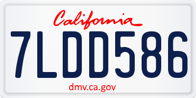 CA license plate 7LDD586