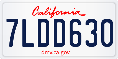 CA license plate 7LDD630