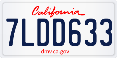 CA license plate 7LDD633