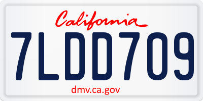 CA license plate 7LDD709