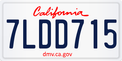 CA license plate 7LDD715
