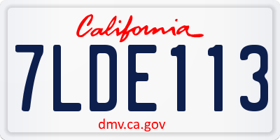 CA license plate 7LDE113