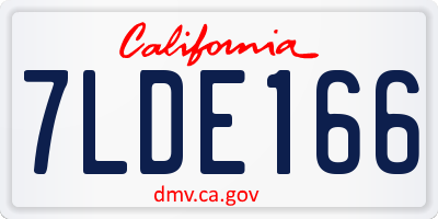 CA license plate 7LDE166