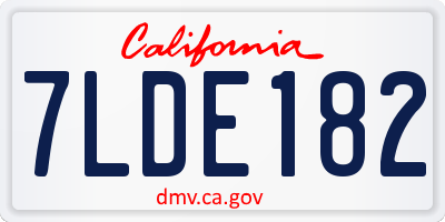 CA license plate 7LDE182