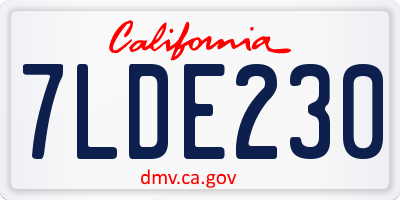 CA license plate 7LDE230
