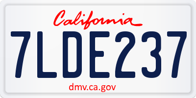 CA license plate 7LDE237