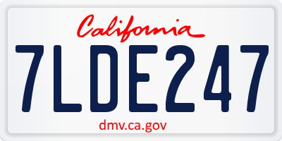 CA license plate 7LDE247