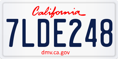 CA license plate 7LDE248
