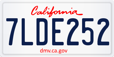 CA license plate 7LDE252