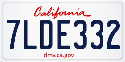 CA license plate 7LDE332