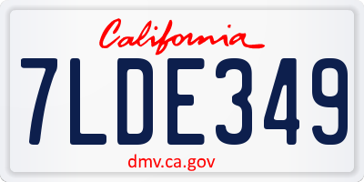 CA license plate 7LDE349