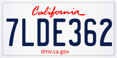 CA license plate 7LDE362