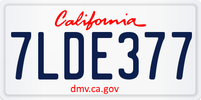 CA license plate 7LDE377