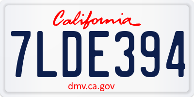 CA license plate 7LDE394