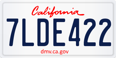 CA license plate 7LDE422