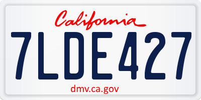 CA license plate 7LDE427