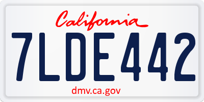 CA license plate 7LDE442