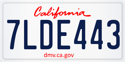 CA license plate 7LDE443