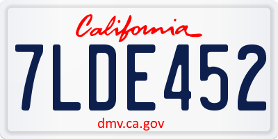 CA license plate 7LDE452