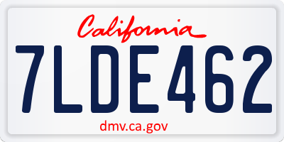 CA license plate 7LDE462