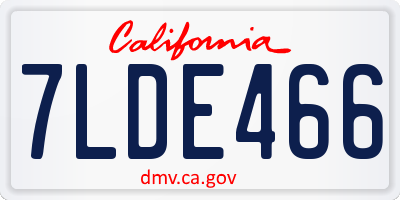 CA license plate 7LDE466