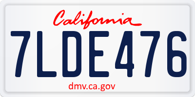 CA license plate 7LDE476