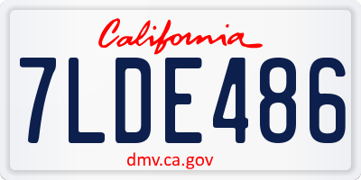 CA license plate 7LDE486