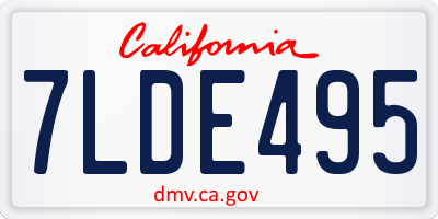 CA license plate 7LDE495