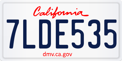 CA license plate 7LDE535