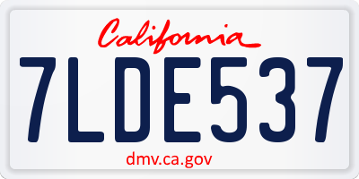 CA license plate 7LDE537
