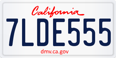 CA license plate 7LDE555