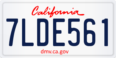CA license plate 7LDE561