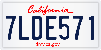 CA license plate 7LDE571
