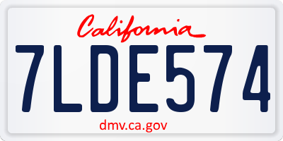 CA license plate 7LDE574