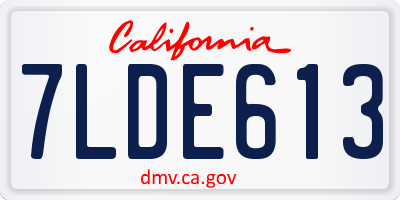 CA license plate 7LDE613