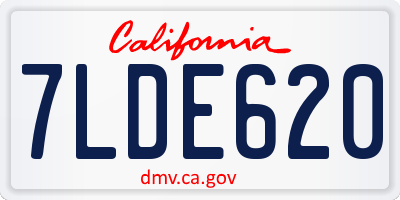 CA license plate 7LDE620
