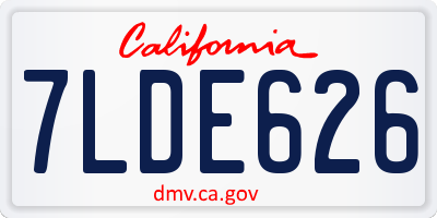 CA license plate 7LDE626