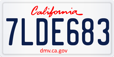 CA license plate 7LDE683