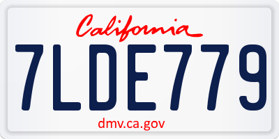CA license plate 7LDE779