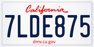 CA license plate 7LDE875