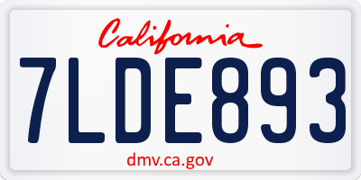 CA license plate 7LDE893