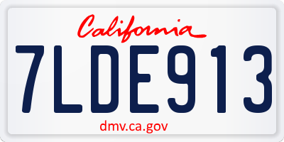 CA license plate 7LDE913